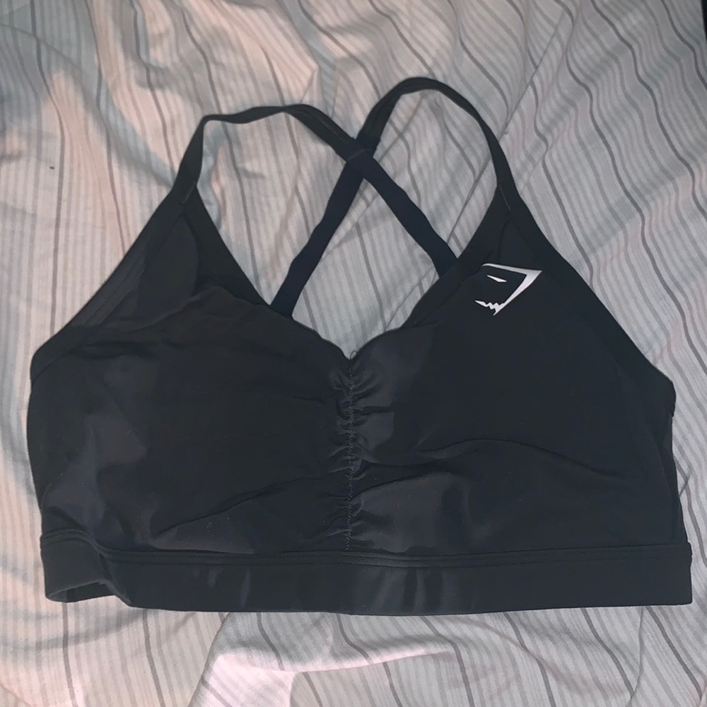 Gym shark dark green sports bra